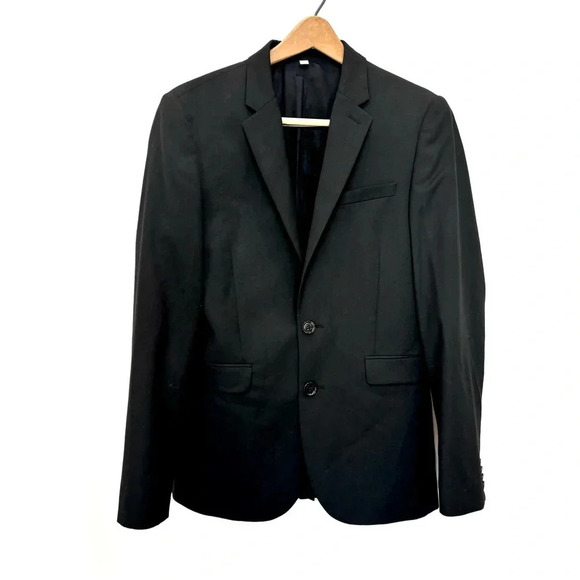 Express Men's Innovator Extra Slim Black Wool Blend 2 Button Blazer 36 Regular - Picture 2 of 11